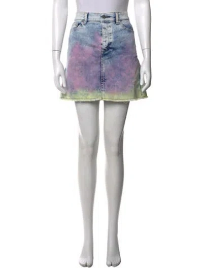 Pre-owned Zadig & Voltaire Tie-dye Print Mini Skirt In Blue