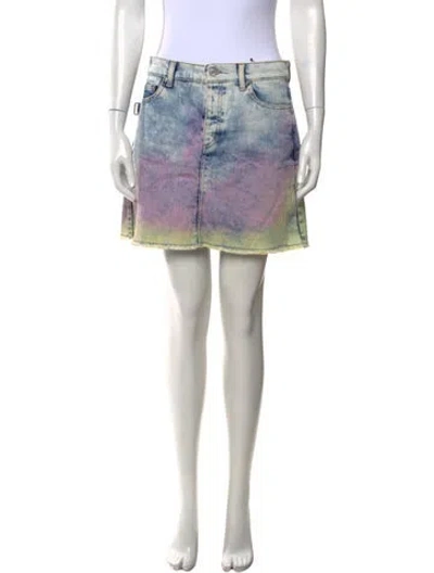Pre-owned Zadig & Voltaire Tie-dye Print Mini Skirt In Blue