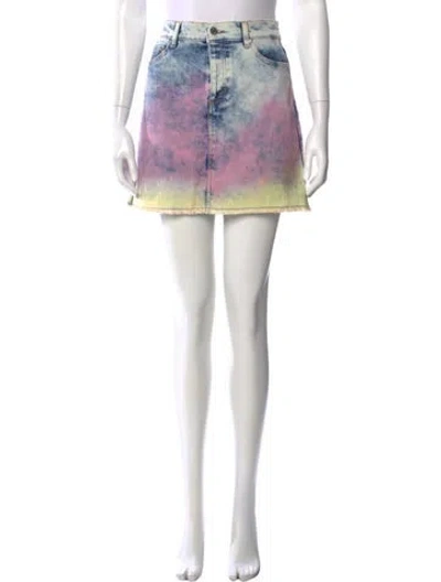 Pre-owned Zadig & Voltaire Tie-dye Print Mini Skirt W/ Tags In Pink
