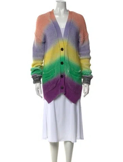 Pre-owned Zadig & Voltaire Tie-dye Print V-neck Sweater In Purple