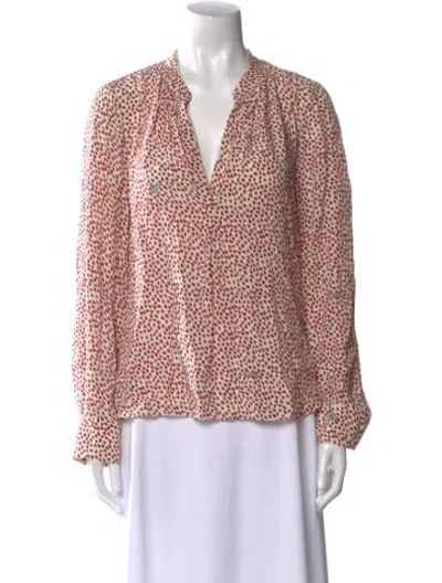 Pre-owned Zadig & Voltaire Tink Crush Printed Blouse In Red