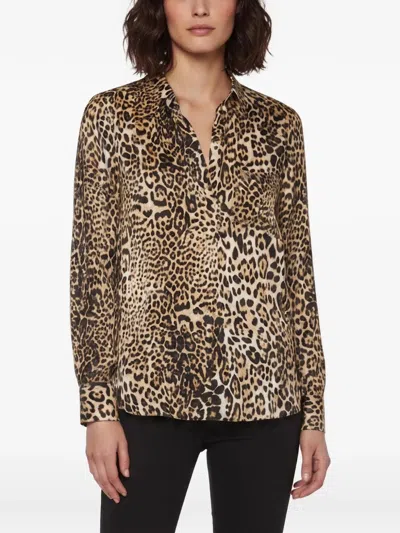 Pre-owned Zadig & Voltaire Tink Leo Printed Top In Neutrals