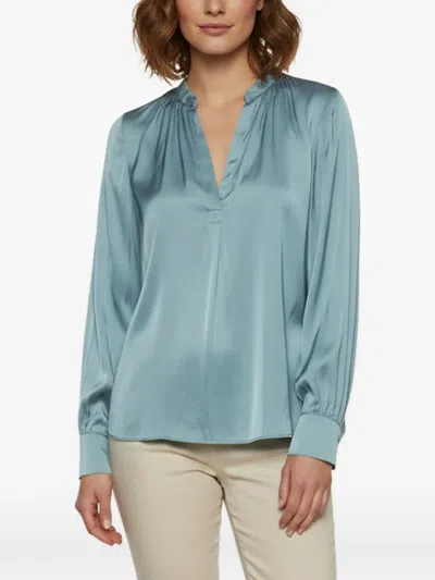 Pre-owned Zadig & Voltaire Tink Satin Blouse In Blue
