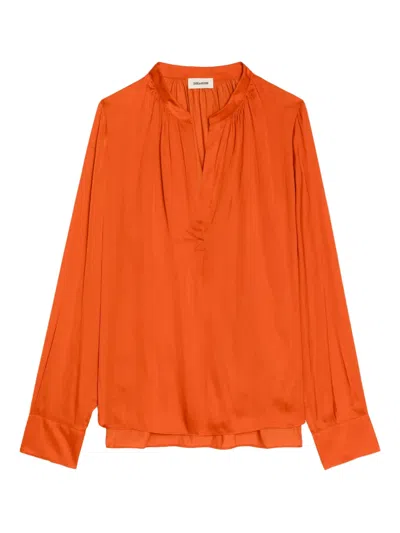 Zadig & Voltaire Tink Satin Blouse In Multi