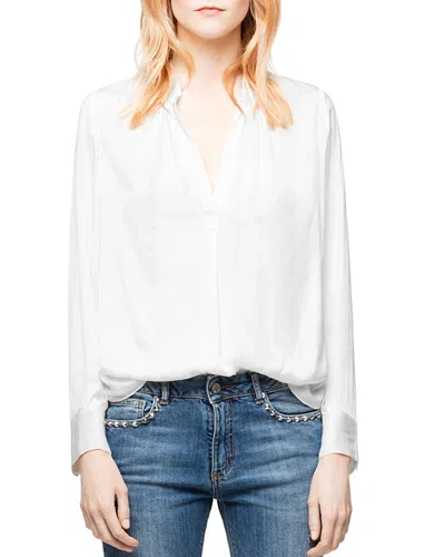 Zadig & Voltaire Tink Satin Tunic Top In White