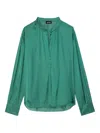 Zadig & Voltaire Tink Relaxed-fit Satin Shirt In Emeraude