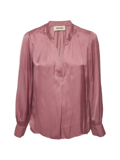 Pre-owned Zadig & Voltaire Tink V-neck Blouse In Pink