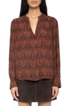 Zadig & Voltaire Tinko Paisley Print Long Sleeve Shirt In Brown