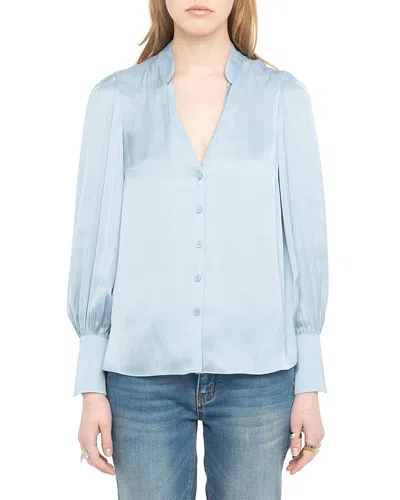 Zadig & Voltaire Tinous Satin Shirt In Blue