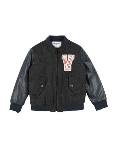 Zadig & Voltaire Babies'  Toddler Boy Jacket Navy Size 6 Wool, Polyester, Acrylic, Polyamide, Goat Skin In Blue