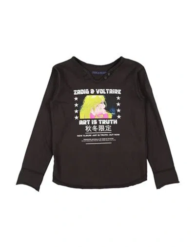 Zadig & Voltaire Babies'  Toddler Boy T-shirt Charcoal Size 6 Cotton In Brown