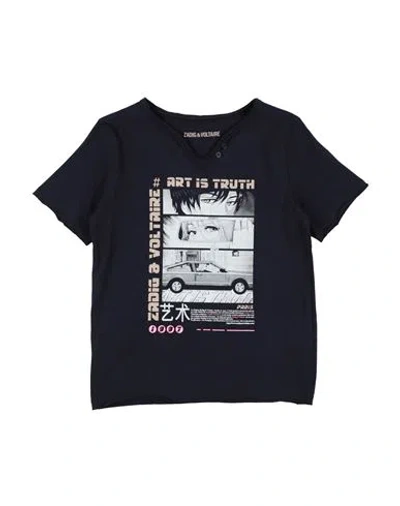 Zadig & Voltaire Babies'  Toddler Boy T-shirt Navy Size 6 Cotton In Blue