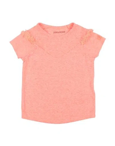 Zadig & Voltaire Babies'  Toddler Girl T-shirt Coral Size 6 Polyester, Cotton In Red