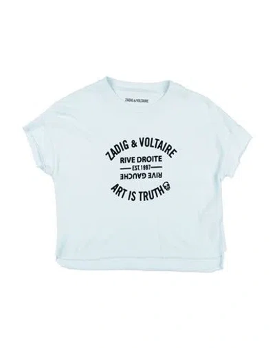 Zadig & Voltaire Babies'  Toddler Girl T-shirt Sky Blue Size 4 Cotton