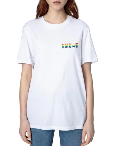 Zadig & Voltaire Tommy Amour Wings Flag T-shirt In Black
