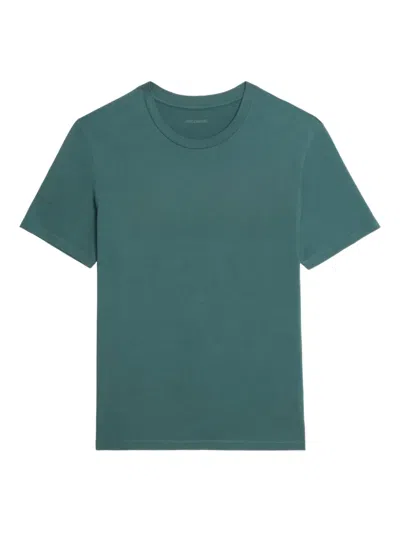 Zadig & Voltaire Tommy Back-print Cotton T-shirt In Green
