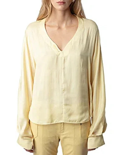 Zadig & Voltaire Tonastir Satin Blouse In Shea