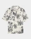 Zadig & Voltaire Womens Ecru Palm-print Short-sleeved Cotton Shirt In White