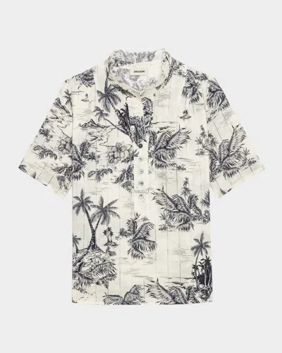 ZADIG & VOLTAIRE TOPHER TROPICAL ISLAND BLOUSE