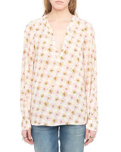 Zadig & Voltaire Torny Mirror Flowers Popover Top In Neutral