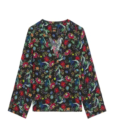 Zadig & Voltaire Torny V-neck Floral Blouse In Multi