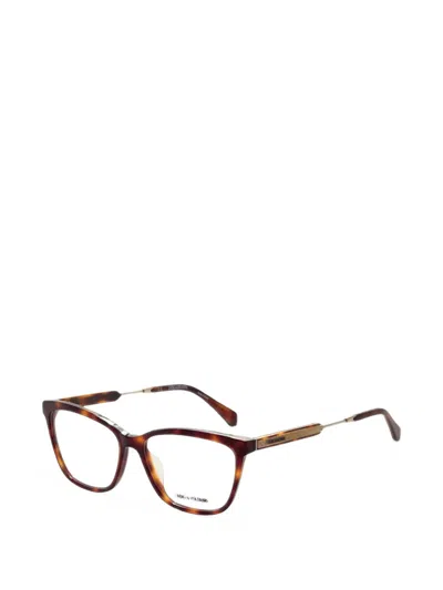 Zadig & Voltaire Tortoiseshell-effect Rectangle-frame Glasses In Brown