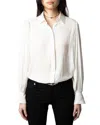 Zadig & Voltaire Trenta Satin Shirt In White