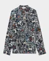 Zadig & Voltaire Truett Soft Butterflies Button-front Shirt In Encre