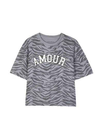 Zadig & Voltaire Kids' Tiger-print Logo-print T-shirt In Multi
