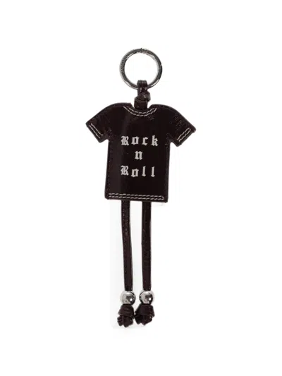 Zadig & Voltaire T-shirt-shaped Leather Keyring In Pink