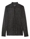 Zadig & Voltaire Womens Black Tulba Metallic Tie-neck Woven Shirt In Black