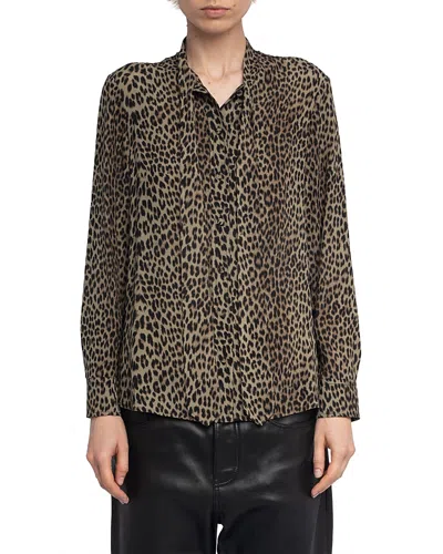 ZADIG & VOLTAIRE TULBA SOFT LEOPARD BLOUSE