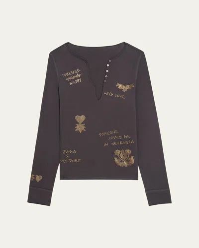 ZADIG & VOLTAIRE TUNI MULTI STRASS HENLEY