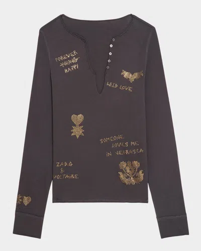 ZADIG & VOLTAIRE TUNI MULTI STRASS HENLEY