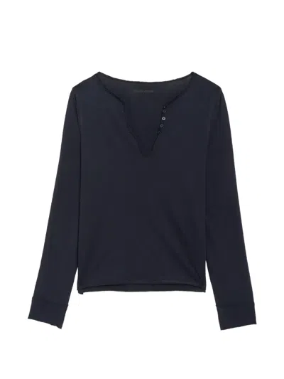 Zadig & Voltaire Tuni Henley Tee In Blue