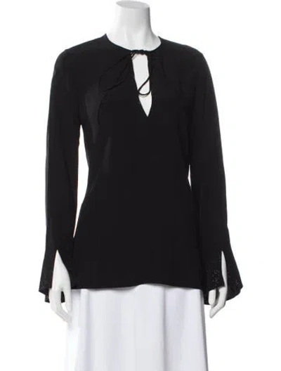 Pre-owned Zadig & Voltaire Turi Soft Strass Tie Neck Blouse W/ Tags In Black