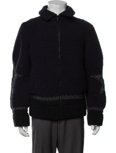 Pre-owned Zadig & Voltaire Turtleneck Long Sleeve Cardigan In Blue