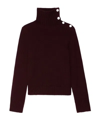 Zadig & Voltaire Turtleneck Sweater In Burgundy