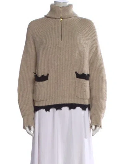 Pre-owned Zadig & Voltaire Turtleneck Sweater In Neutral