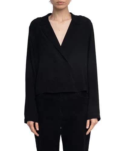 Zadig & Voltaire Tussi Soft Blouse In Black
