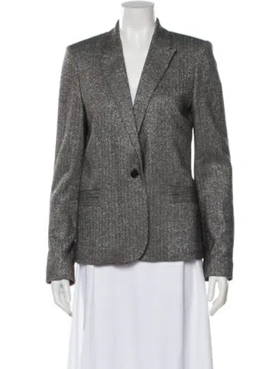 Pre-owned Zadig & Voltaire Tweed Pattern Blazer In Gray
