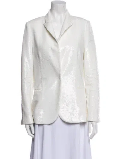 Pre-owned Zadig & Voltaire Tweed Pattern Blazer In White