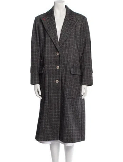 Pre-owned Zadig & Voltaire Tweed Pattern Coat In Gray