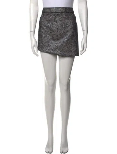 Pre-owned Zadig & Voltaire Tweed Pattern Mini Skirt In Silver