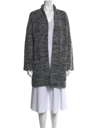 Pre-owned Zadig & Voltaire Tweed Pattern Open Front Sweater In Grey