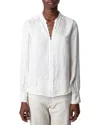 Zadig & Voltaire Twina Satin Pullover Shirt In White