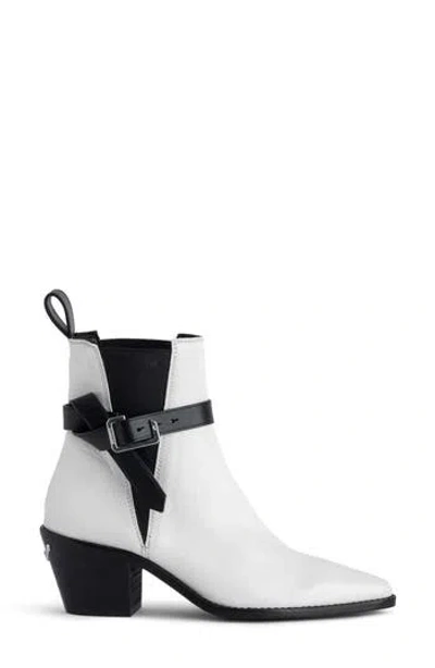 Zadig & Voltaire Tyler Cecilia Leather Bootie In White