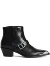Zadig & Voltaire Tylow Wild Mirror Buckled Cowboy Boots In Black