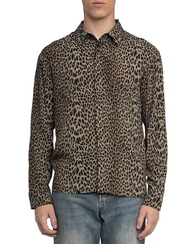 Zadig & Voltaire Tyric Soft Leopard Shirt In Brown