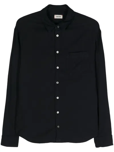 Zadig & Voltaire Tyrona Long-sleeve Shirt In Blue